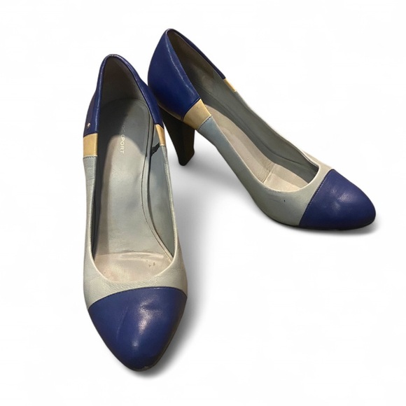 Rockport Blue and Cream Women's Heels - Picture 1 of 7